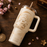 Chopper's Cherry Blossom Grin - Soft Gold Line Art Tumbler