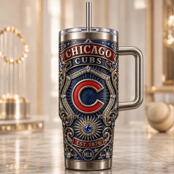 CHC Heritage Crest - Ornate Emblem Tumbler in Navy and Red - main