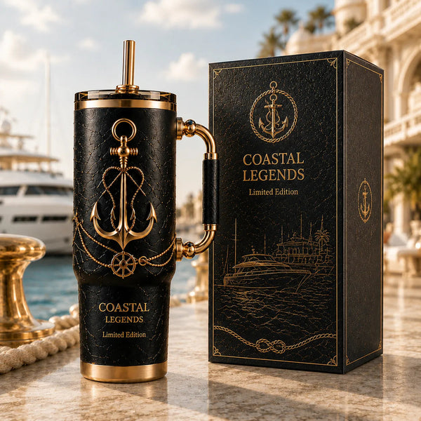 Coastal Legends - Anchor Motif in Black and Gold - main