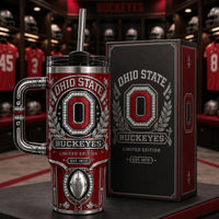 OSU Heritage Crest - Scarlet and Silver Drinkware Composition
