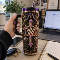 Obsidian Requiem - WWE Crest, Gothic Gold and Amethyst Tumbler