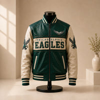 PHI Green - Color-Blocked Varsity Statement Outerwear