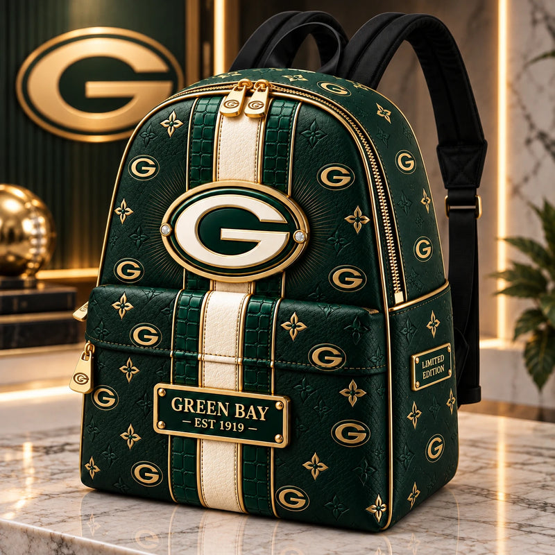GB Monogram - Heritage Green and Gold Backpack