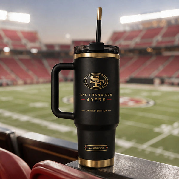 SF Gold on Black - A Quiet Statement Tumbler - main