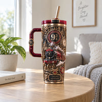 Platform 9¾ - Crimson and Brass Wraparound Tumbler