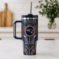 NE - Foxborough Deco Emblem, Navy and Silver Wraparound