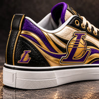 LAL Gold Lines - Cream and Purple Court Crest Sneakers