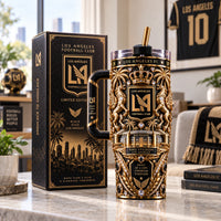 LAFC - Black and Gold Crest, Ornate Wraparound Tumbler