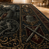 Moonlit Keep - Heraldic Gothic Statement Rug