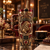 Where Brave Hearts Belong - Gilded Lion Crest Tumbler