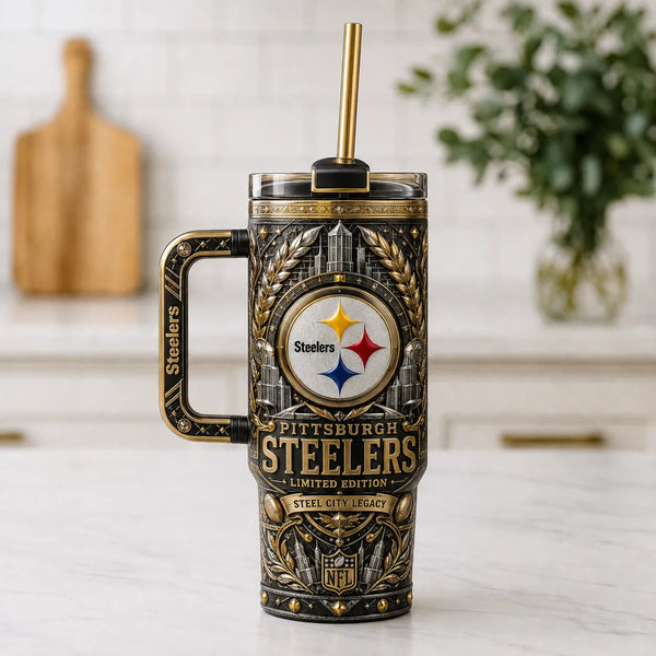 PIT Steel City Legacy - Ornamental Gold Relief Tumbler - main