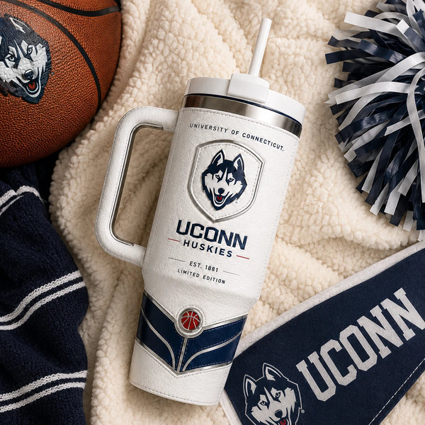 UCONN Pride - Husky Crest Tumbler in Navy and White - main