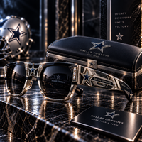 DAL Star Statement - Bold Brow-Line Sunglasses in Navy and Gold