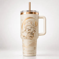 Chopper's Cherry Blossom Grin - Soft Gold Line Art Tumbler