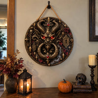 The Keeper of the Threshold - A Study in Gothic Relief and Crimson Detail