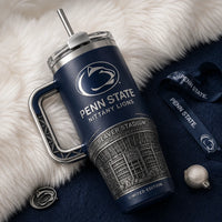 PSU Blue Hour - Stadium Relief and the Lion Mark