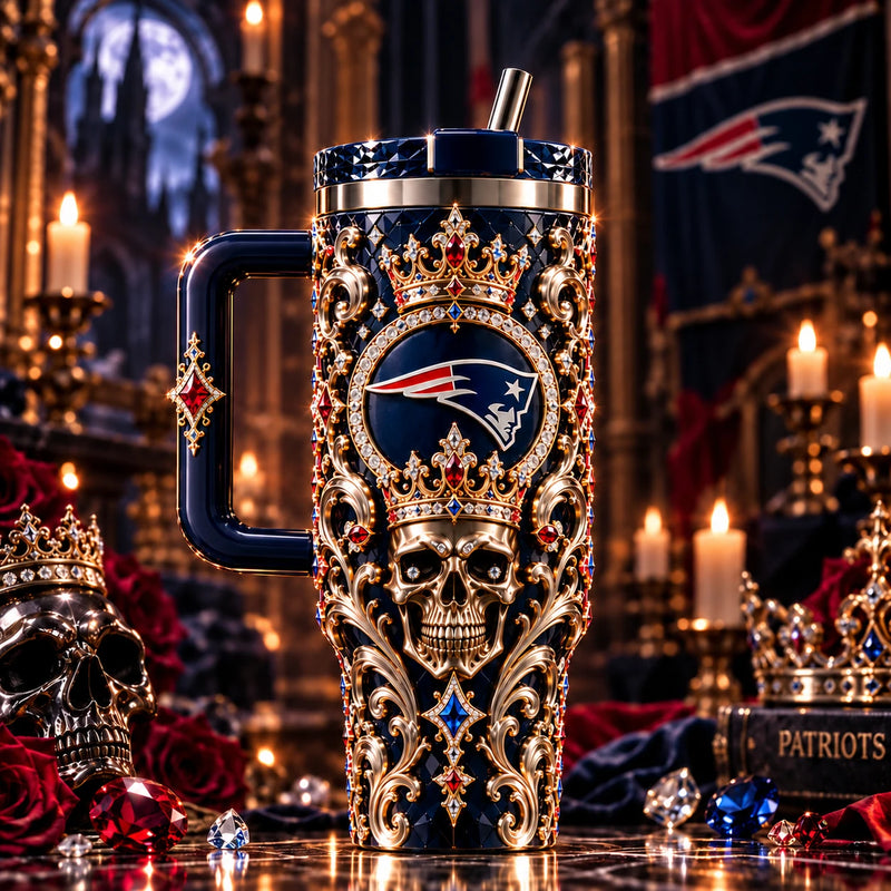 NE Regalia - Crowned Skull, Gilded Scroll and Navy Restraint