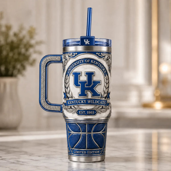 UK Heritage Crest - Cobalt and Silver Tumbler Composition - main