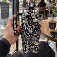LV Silver & Black - Raider Nation Collage Tumbler