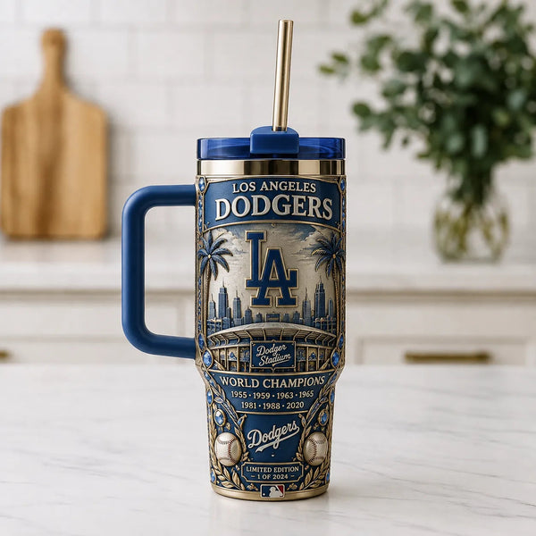 LAD Heritage - Blue and Gold Wraparound Tumbler Design - main