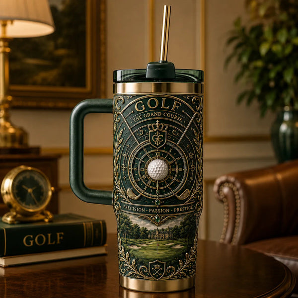 The Grand Course - Heritage Green and Gilt Tumbler - main