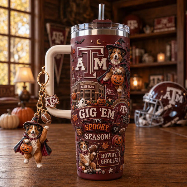 TAMU Howdy, Ghouls - Maroon Halloween Spirit Tumbler - main