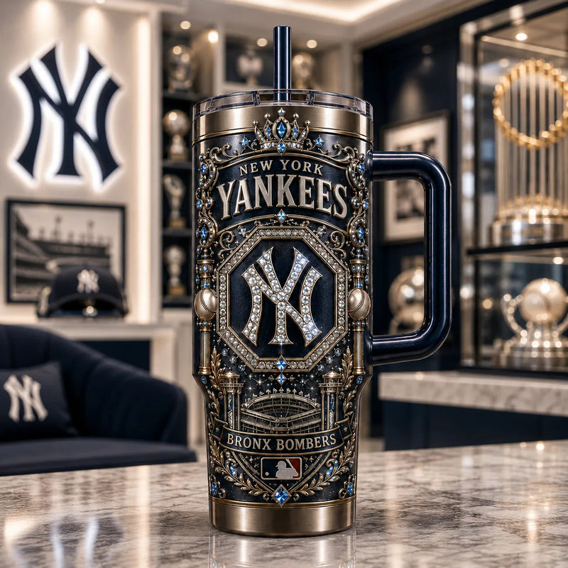 NYY Regalia - Jeweled Crest and Bronx Bombers Banner