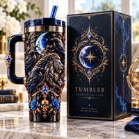 Moonlit Regalia - Gothic Lion and Raven Tumbler