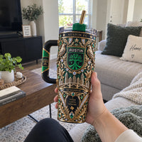 ATX Verde - Crest, Skyline and Gold Filigree Tumbler