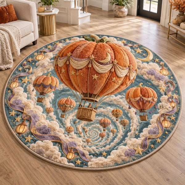 Harvest Ascent - Pumpkin Balloons Drifting Across a Teal Sky - main