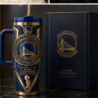 GSW Medallion - Navy and Gold Wraparound Tumbler