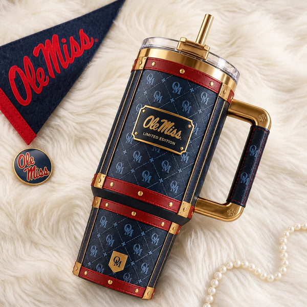 Ole Miss - Navy Monogram, Crimson Trim and Quiet Collegiate Elegance - main