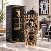 JUV Crest in Gold - Baroque Black and White Tumbler