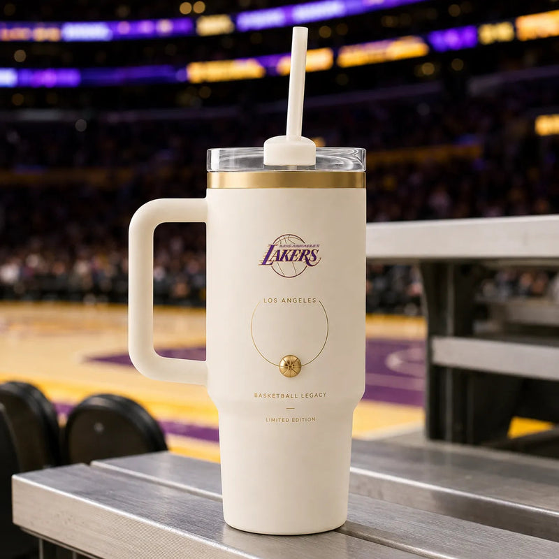 LAL Basketball Legacy - Ivory and Gold Court Composition