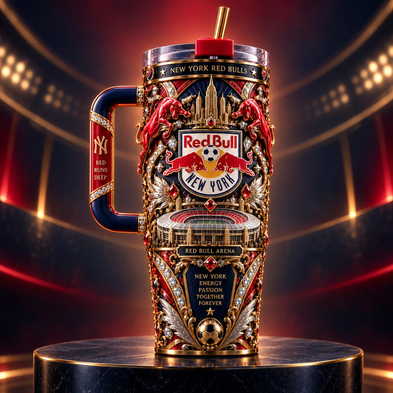RBNY Red Runs Deep - Crest, Arena and Gold Ornament Tumbler