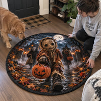 Sam Walks the Moonlit Path - Halloween Rug