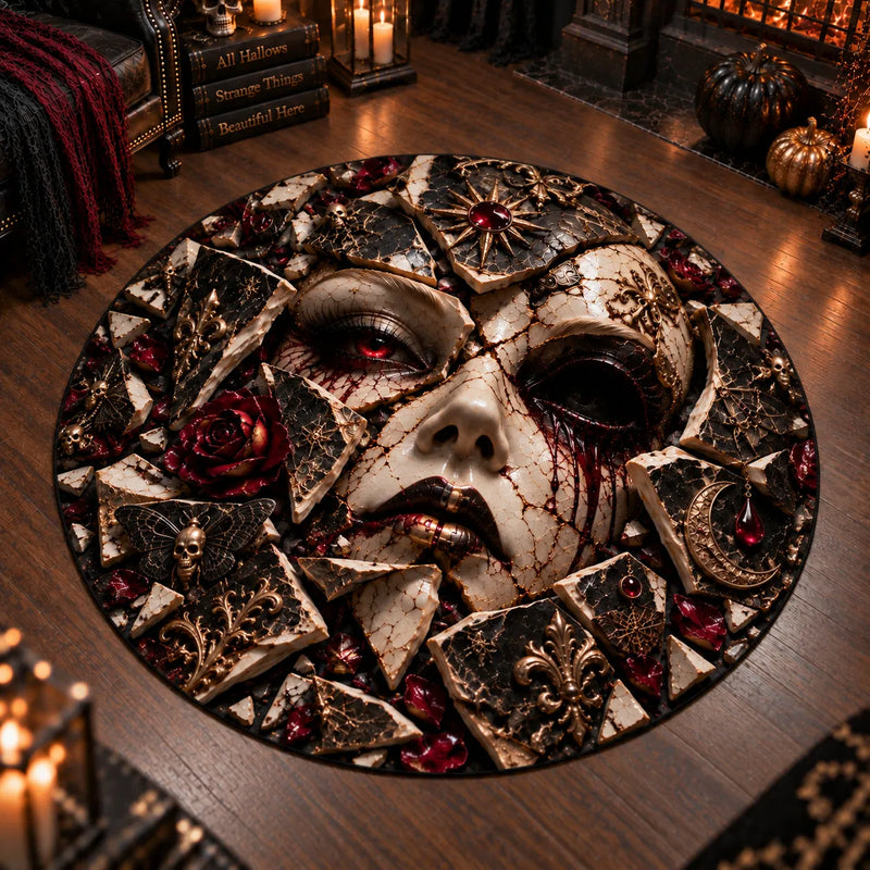 Fractured Porcelain - A Circular Study in Shadow and Crimson