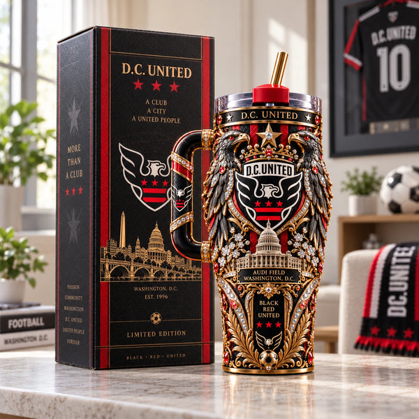 DC Heraldry - Black, Red and Gilded Crest Tumbler - main
